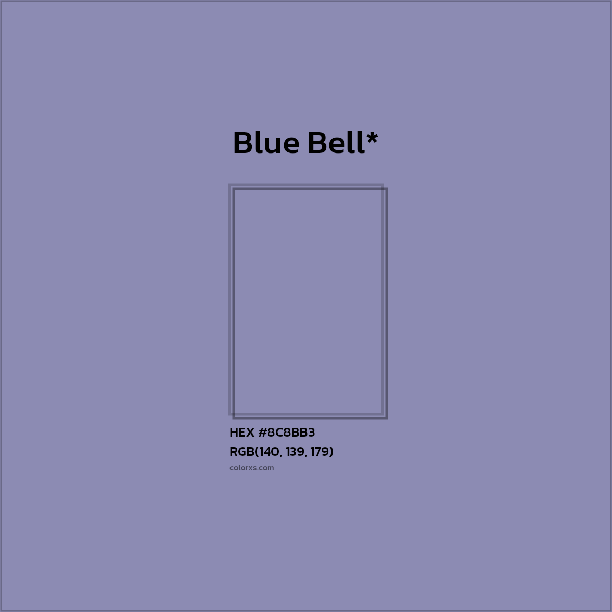 #8C8BB3 hex color. RGB, RYB, CMYK, HSL, HSV codes and color conversions. Matching color names, palettes, paints.