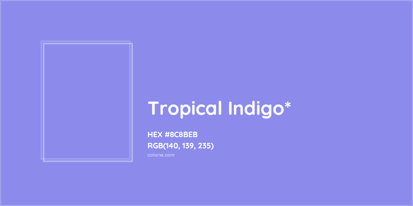 #8C8BEB hex color. RGB, RYB, CMYK, HSL, HSV codes and color conversions. Matching color names, palettes, paints.