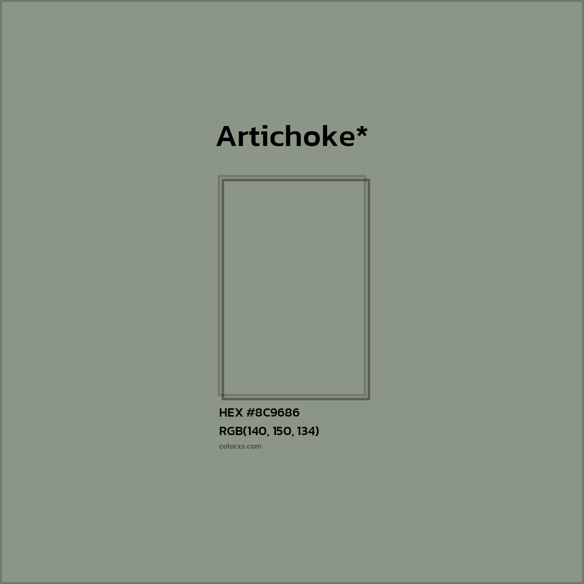 #8C9686 hex color. RGB, RYB, CMYK, HSL, HSV codes and color conversions. Matching color names, palettes, paints.