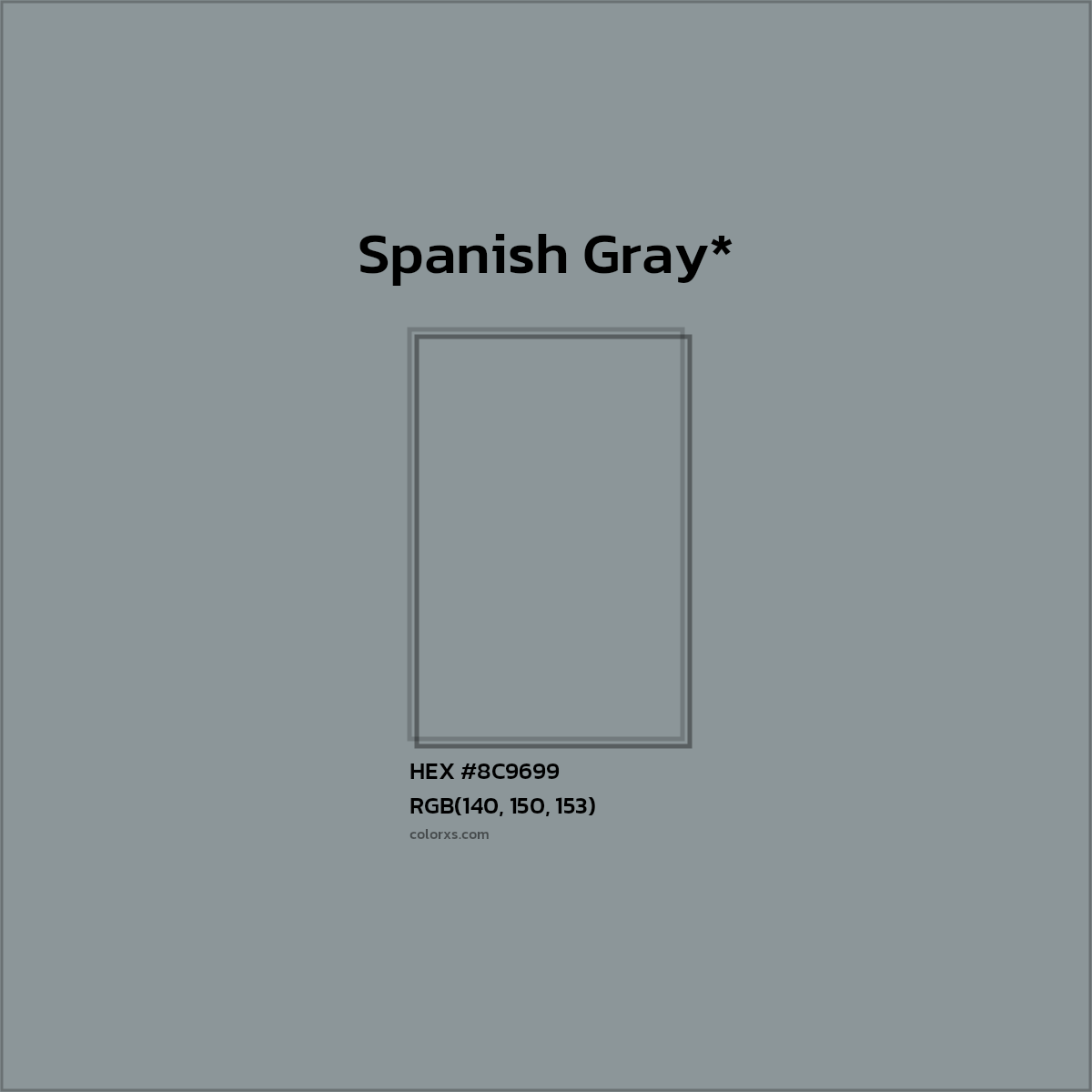 #8C9699 hex color. RGB, RYB, CMYK, HSL, HSV codes and color conversions. Matching color names, palettes, paints.