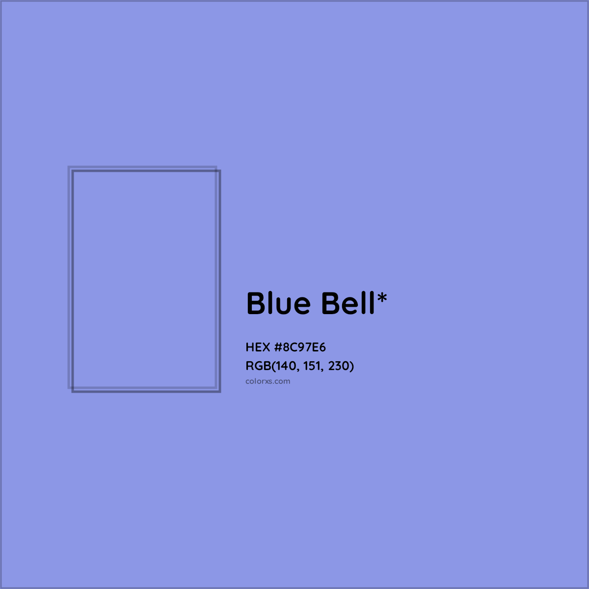 #8C97E6 hex color. RGB, RYB, CMYK, HSL, HSV codes and color conversions. Matching color names, palettes, paints.