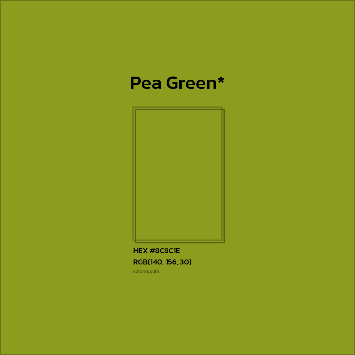 #8C9C1E hex color. RGB, RYB, CMYK, HSL, HSV codes and color conversions. Matching color names, palettes, paints.