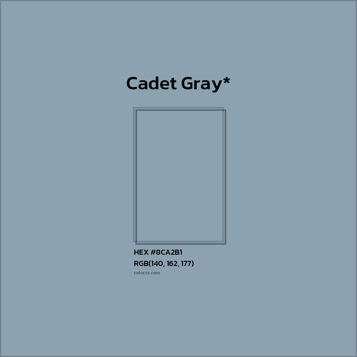 #8CA2B1 hex color. RGB, RYB, CMYK, HSL, HSV codes and color conversions. Matching color names, palettes, paints.