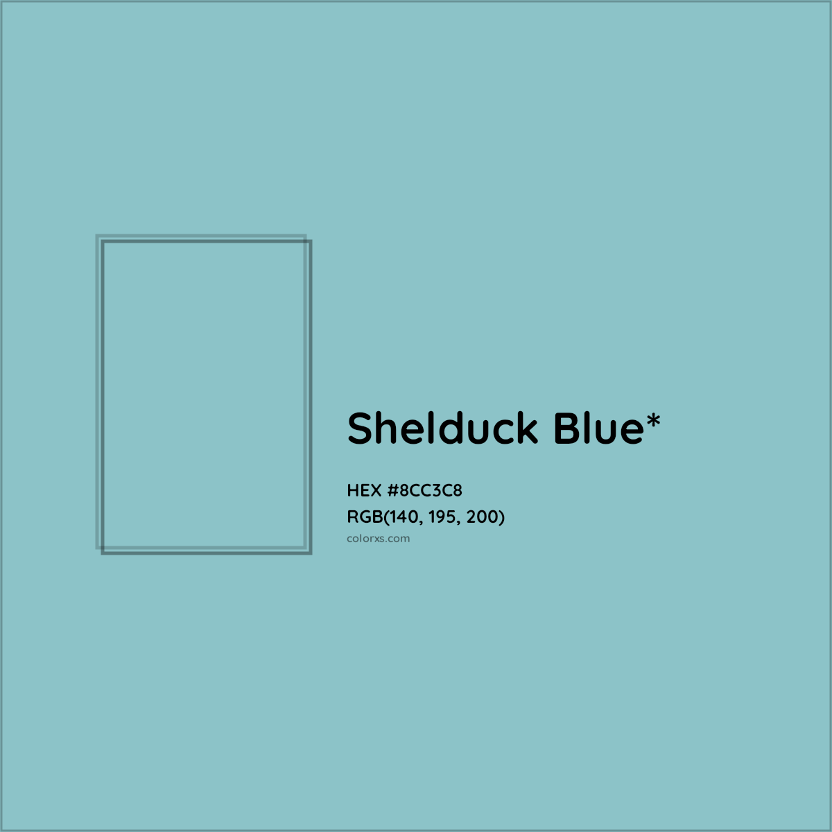#8CC3C8 hex color. RGB, RYB, CMYK, HSL, HSV codes and color conversions. Matching color names, palettes, paints.