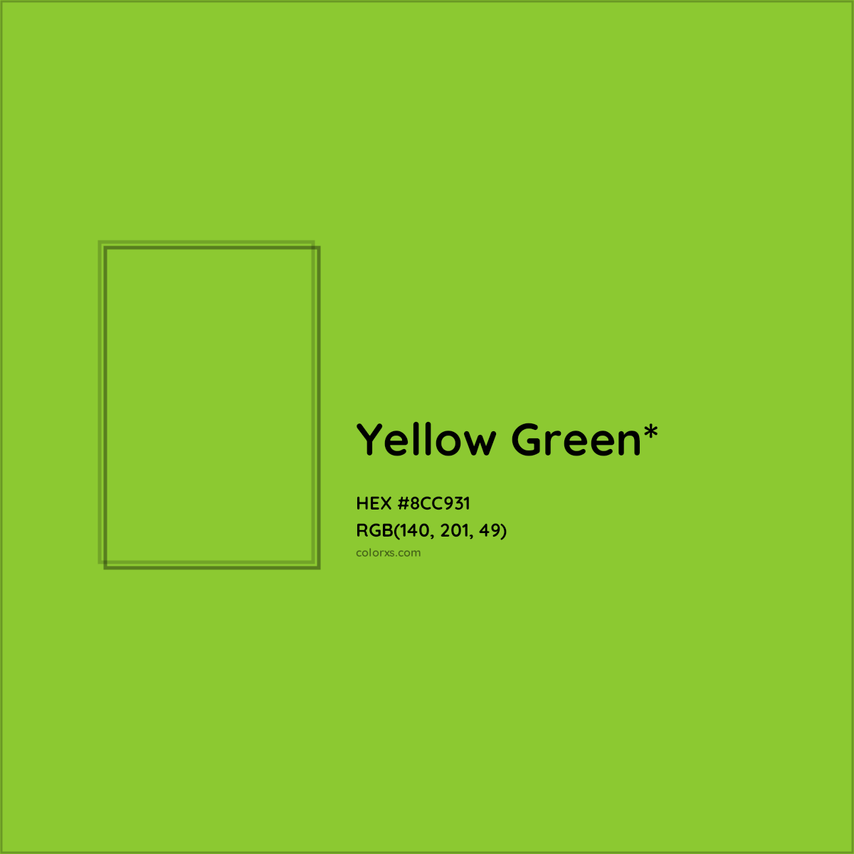 #8CC931 hex color. RGB, RYB, CMYK, HSL, HSV codes and color conversions. Matching color names, palettes, paints.