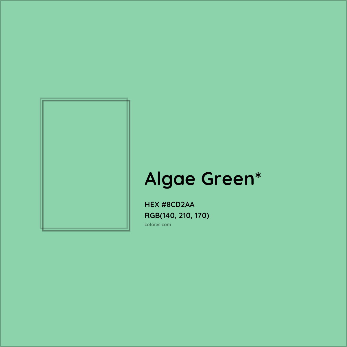 #8CD2AA hex color. RGB, RYB, CMYK, HSL, HSV codes and color conversions. Matching color names, palettes, paints.