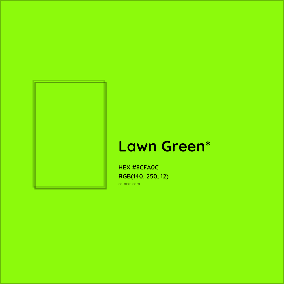 #8CFA0C hex color. RGB, RYB, CMYK, HSL, HSV codes and color conversions. Matching color names, palettes, paints.