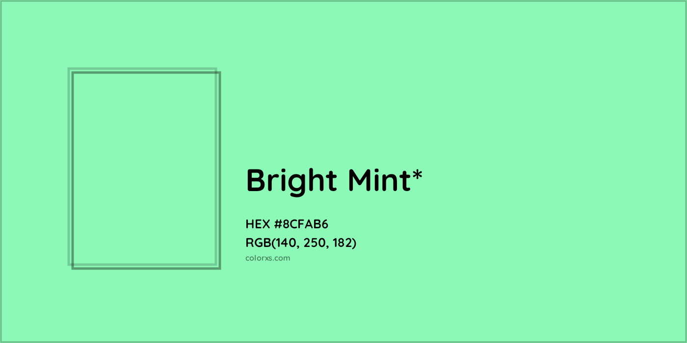 #8CFAB6 hex color. RGB, RYB, CMYK, HSL, HSV codes and color conversions. Matching color names, palettes, paints.