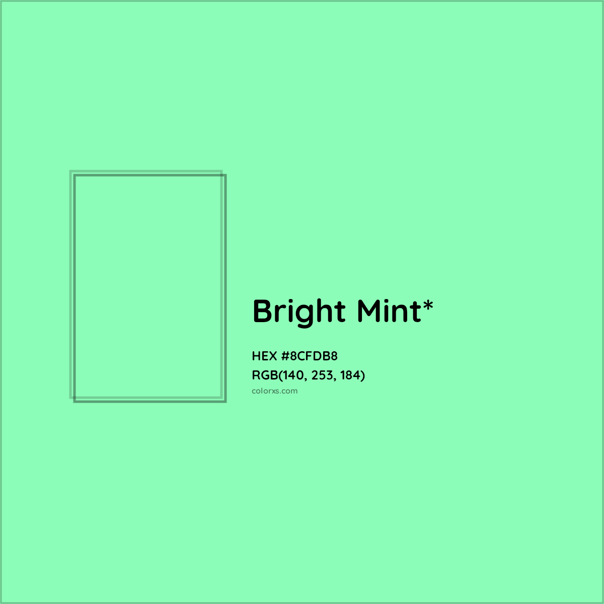 #8CFDB8 hex color. RGB, RYB, CMYK, HSL, HSV codes and color conversions. Matching color names, palettes, paints.