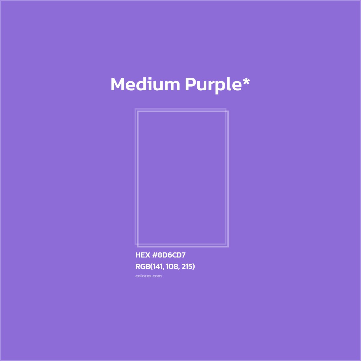 #8D6CD7 hex color. RGB, RYB, CMYK, HSL, HSV codes and color conversions. Matching color names, palettes, paints.