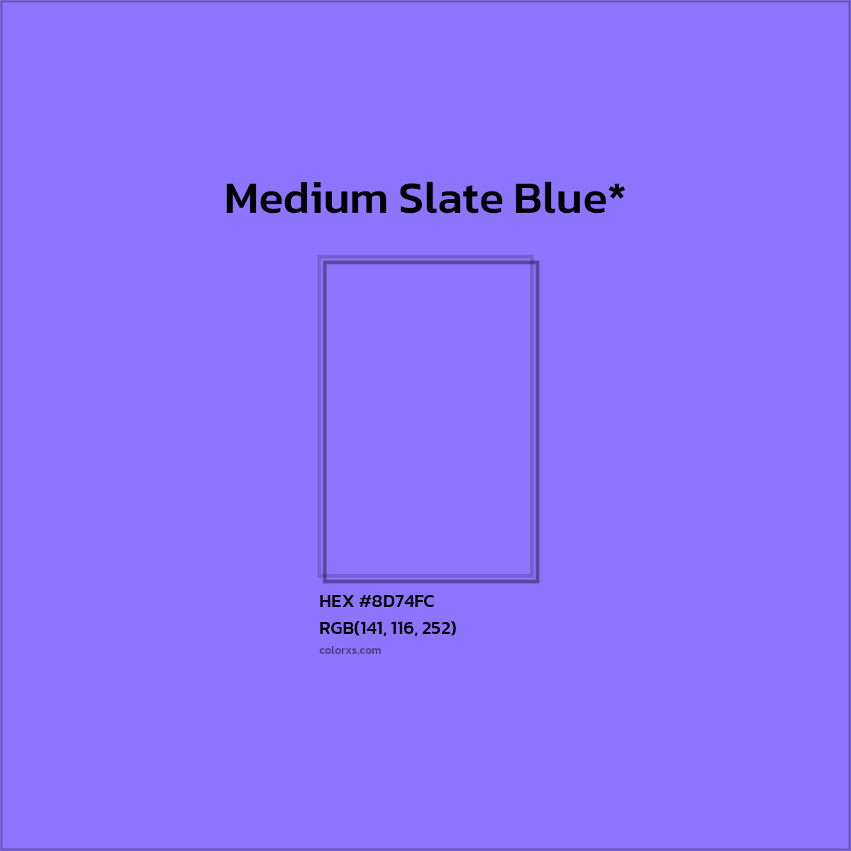 #8D74FC hex color. RGB, RYB, CMYK, HSL, HSV codes and color conversions. Matching color names, palettes, paints.