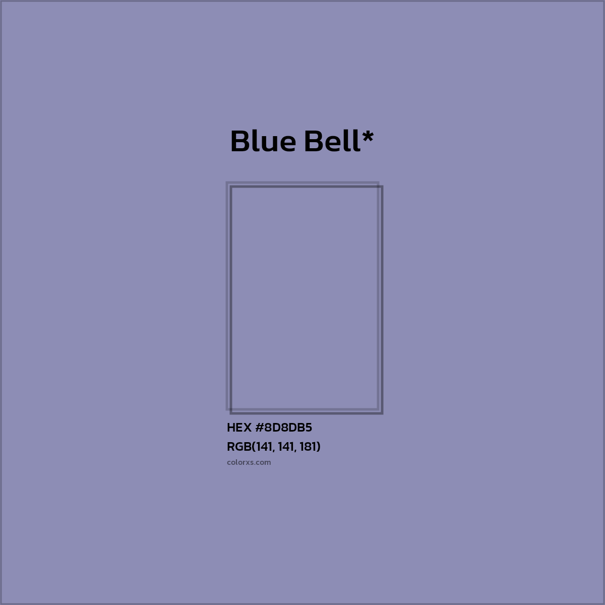 #8D8DB5 hex color. RGB, RYB, CMYK, HSL, HSV codes and color conversions. Matching color names, palettes, paints.