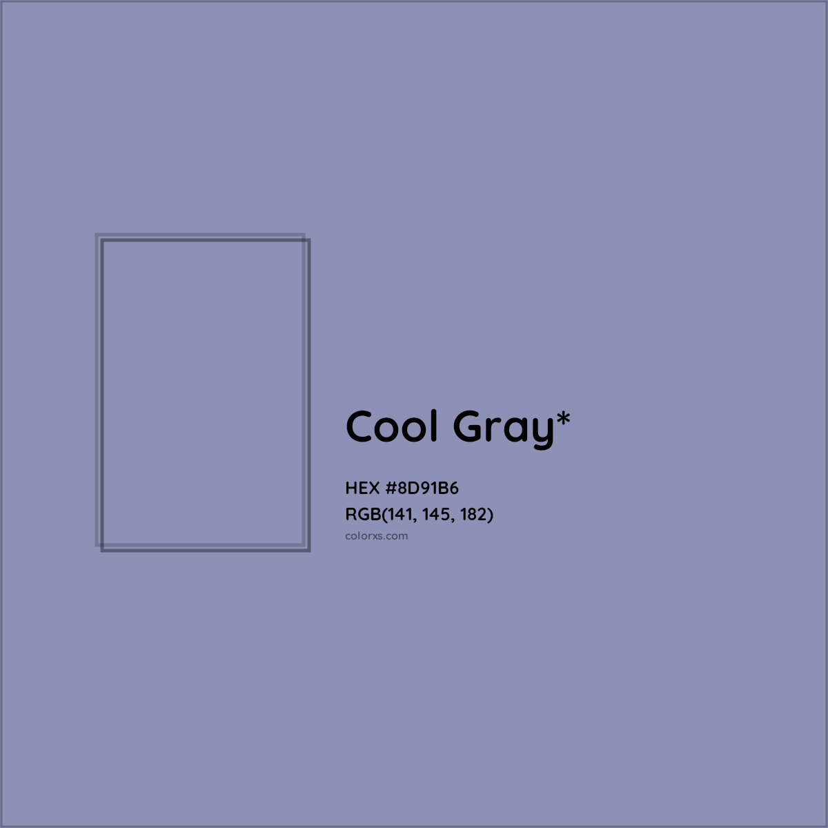 #8D91B6 hex color. RGB, RYB, CMYK, HSL, HSV codes and color conversions. Matching color names, palettes, paints.