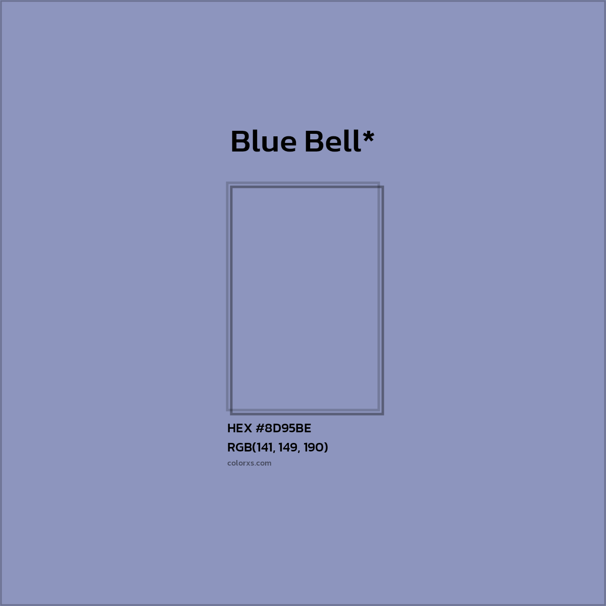 #8D95BE hex color. RGB, RYB, CMYK, HSL, HSV codes and color conversions. Matching color names, palettes, paints.