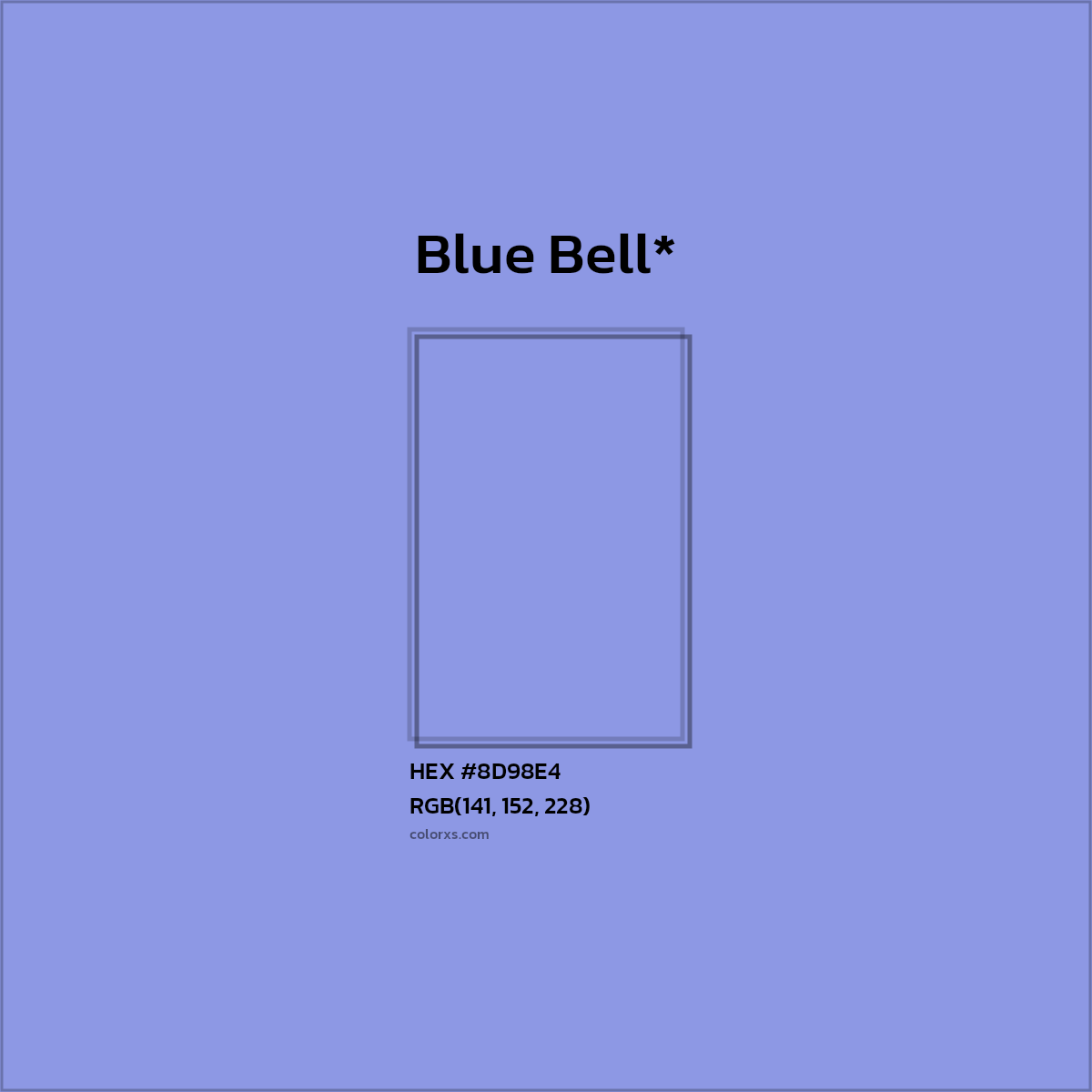 #8D98E4 hex color. RGB, RYB, CMYK, HSL, HSV codes and color conversions. Matching color names, palettes, paints.