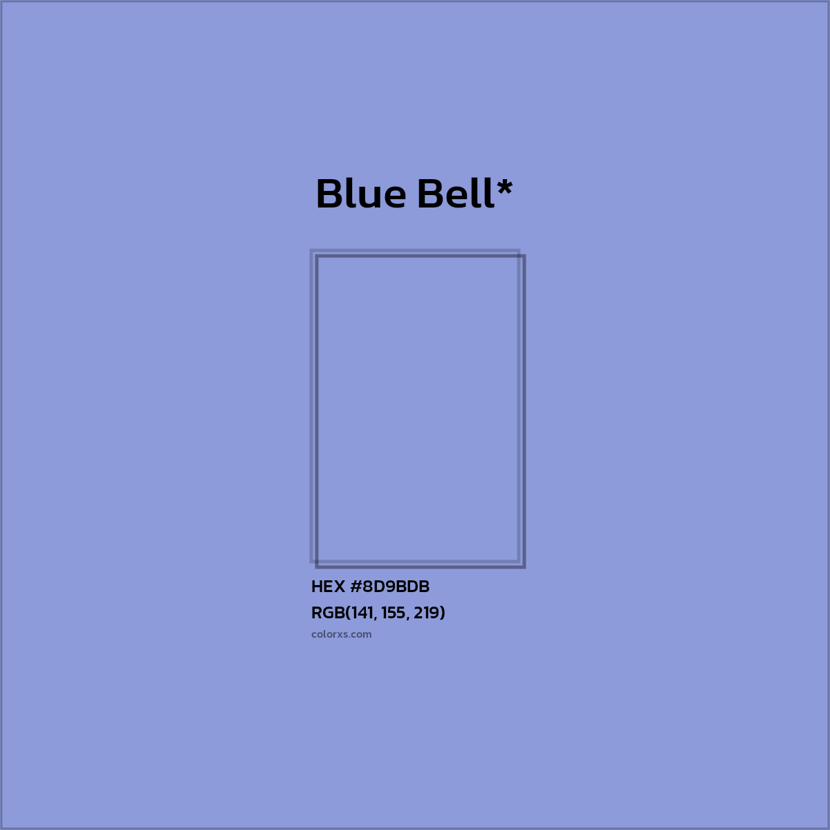 #8D9BDB hex color. RGB, RYB, CMYK, HSL, HSV codes and color conversions. Matching color names, palettes, paints.