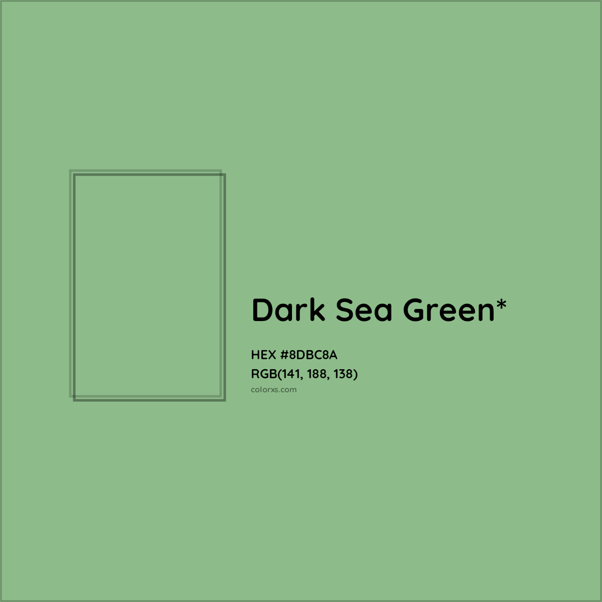 #8DBC8A hex color. RGB, RYB, CMYK, HSL, HSV codes and color conversions. Matching color names, palettes, paints.