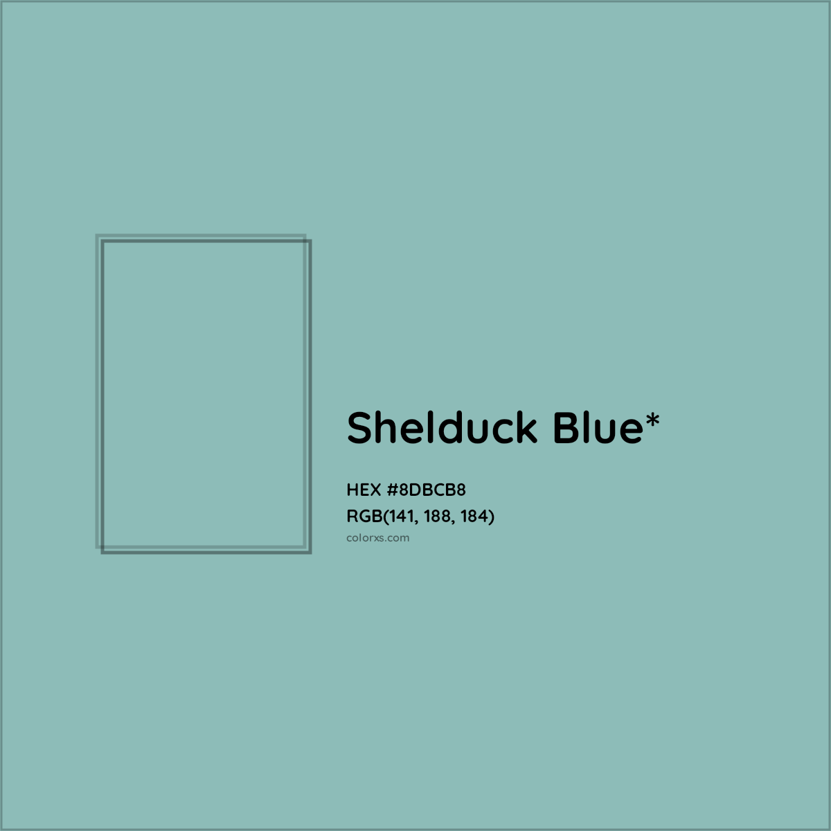 #8DBCB8 hex color. RGB, RYB, CMYK, HSL, HSV codes and color conversions. Matching color names, palettes, paints.