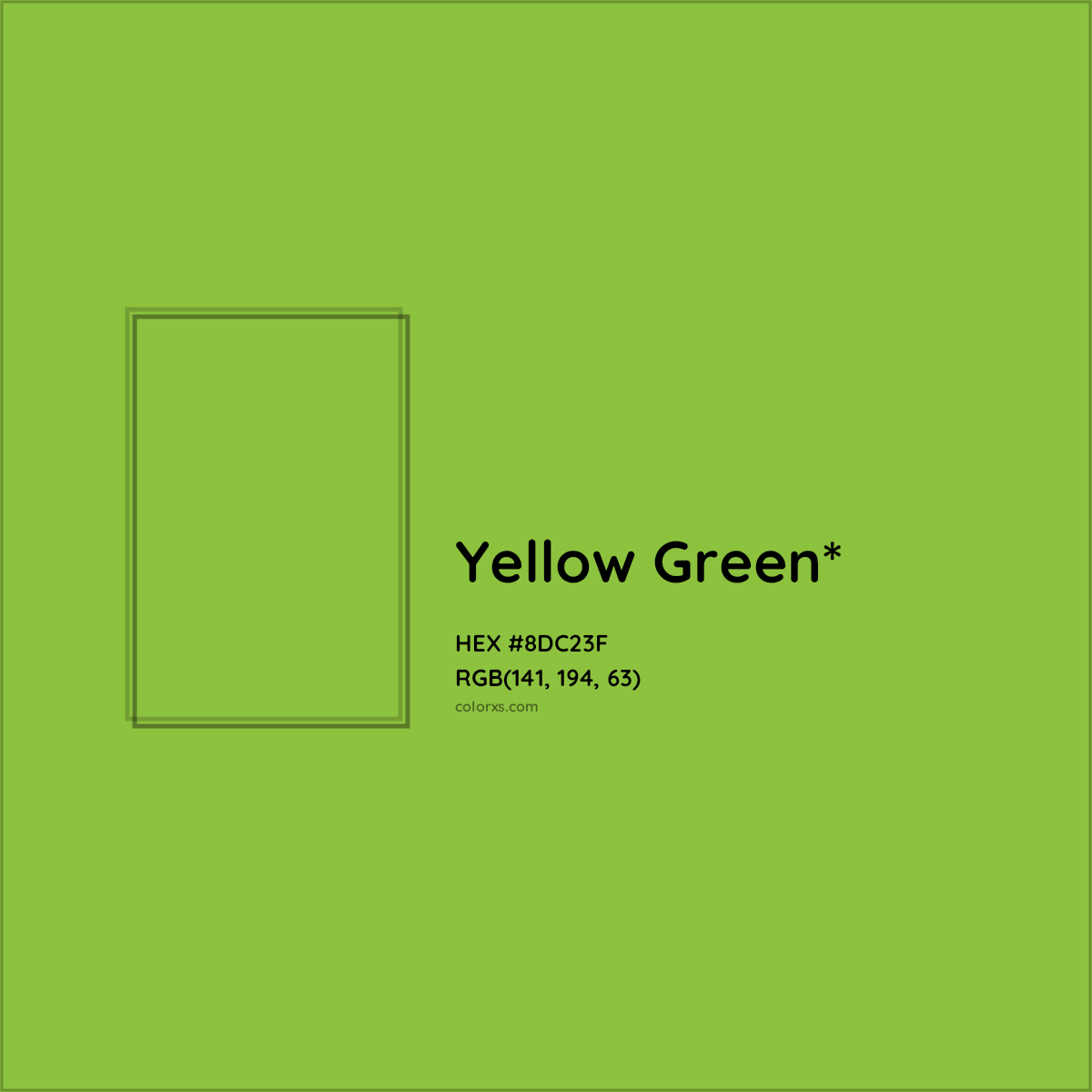 #8DC23F hex color. RGB, RYB, CMYK, HSL, HSV codes and color conversions. Matching color names, palettes, paints.