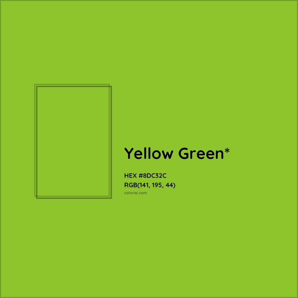 #8DC32C hex color. RGB, RYB, CMYK, HSL, HSV codes and color conversions. Matching color names, palettes, paints.