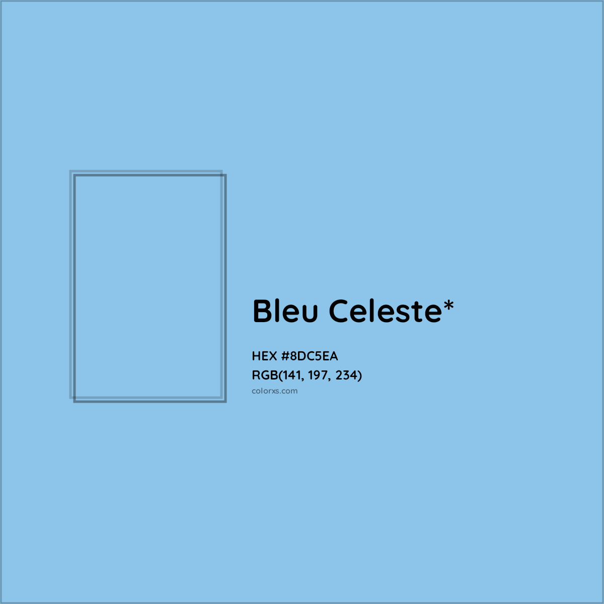 #8DC5EA hex color. RGB, RYB, CMYK, HSL, HSV codes and color conversions. Matching color names, palettes, paints.