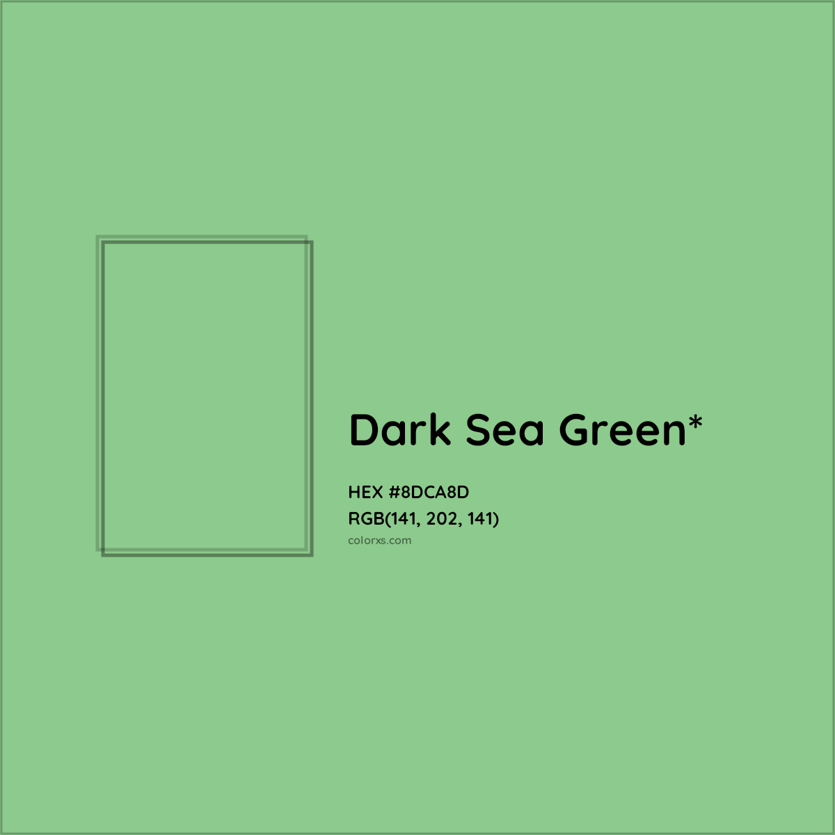#8DCA8D hex color. RGB, RYB, CMYK, HSL, HSV codes and color conversions. Matching color names, palettes, paints.