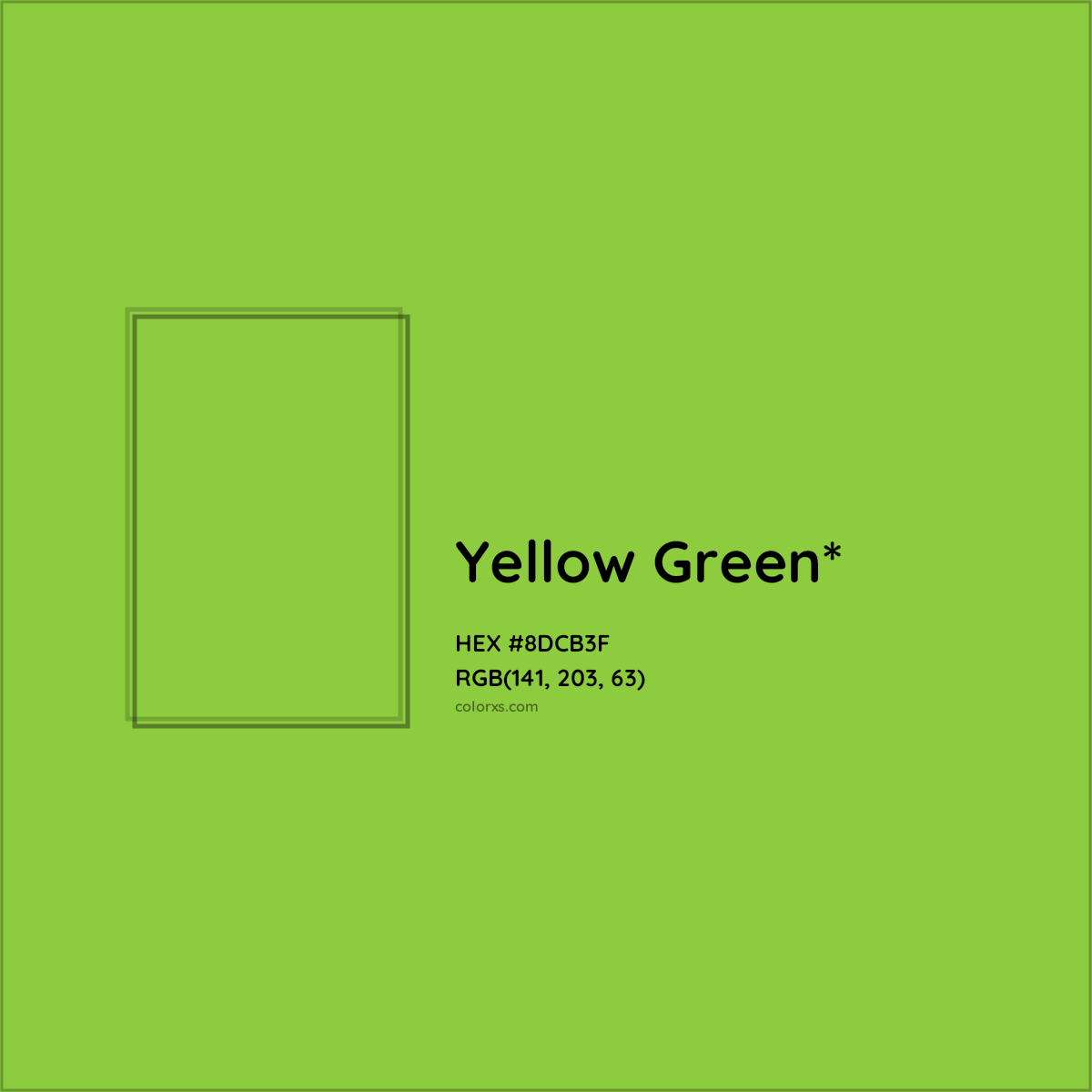 #8DCB3F hex color. RGB, RYB, CMYK, HSL, HSV codes and color conversions. Matching color names, palettes, paints.