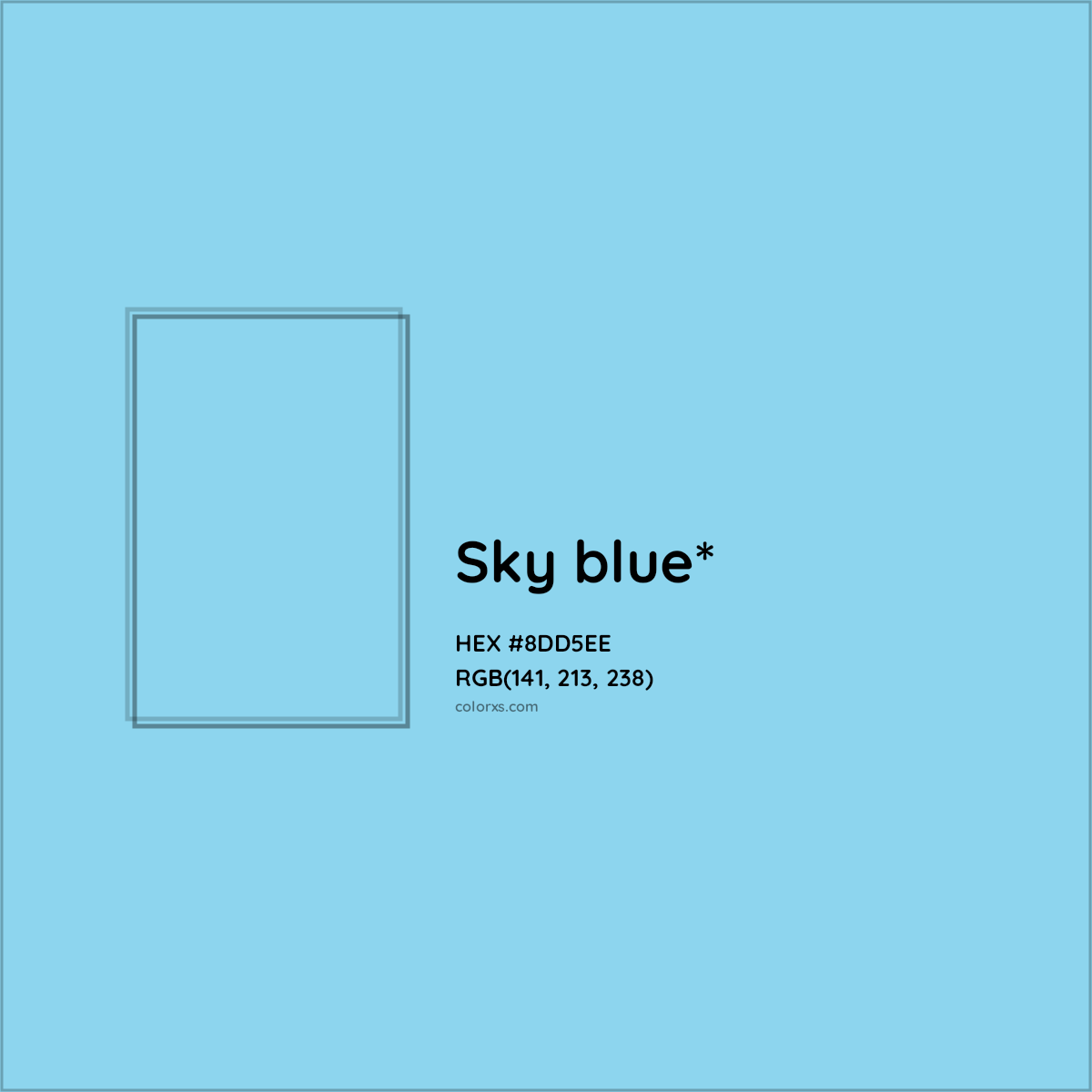 #8DD5EE hex color. RGB, RYB, CMYK, HSL, HSV codes and color conversions. Matching color names, palettes, paints.