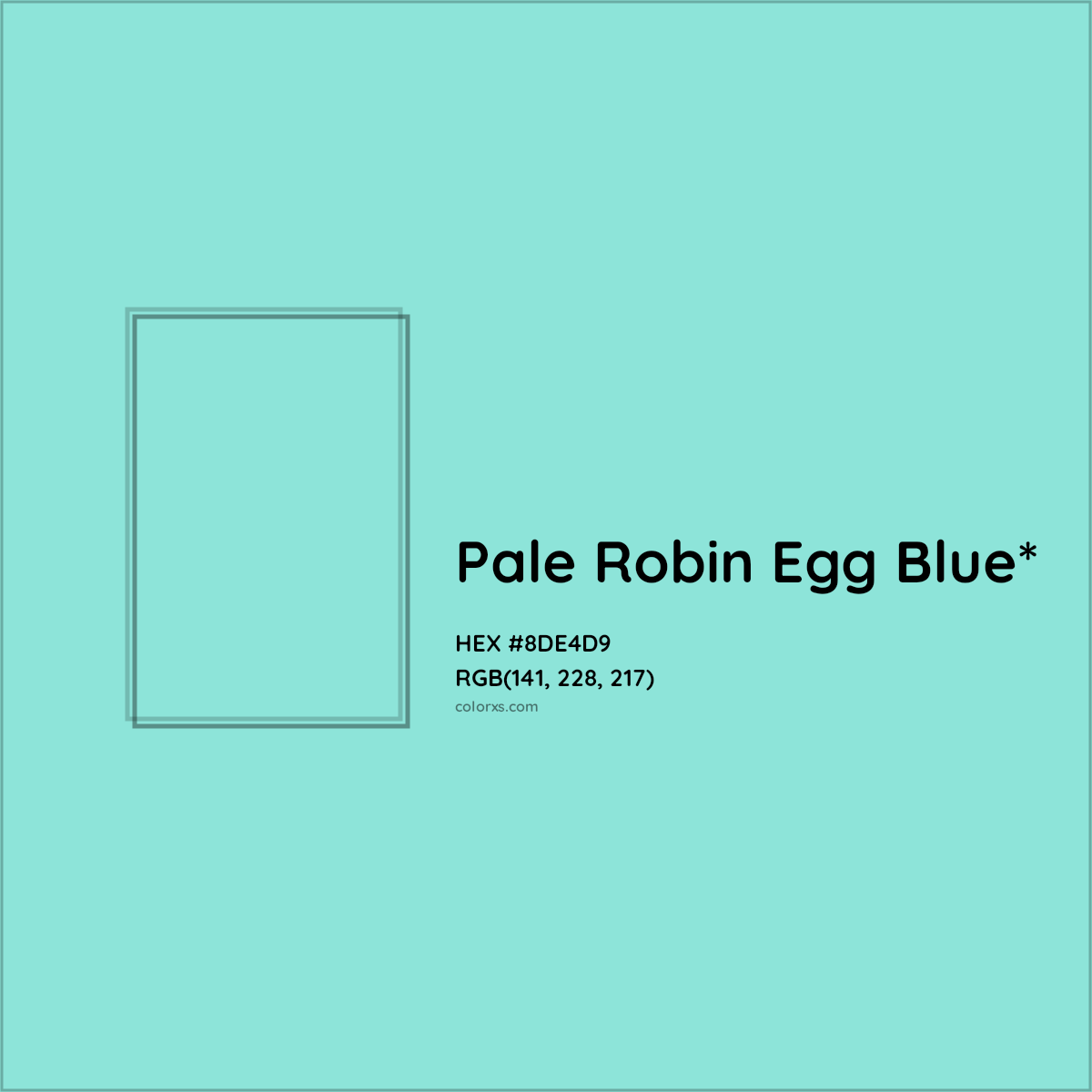 #8DE4D9 hex color. RGB, RYB, CMYK, HSL, HSV codes and color conversions. Matching color names, palettes, paints.