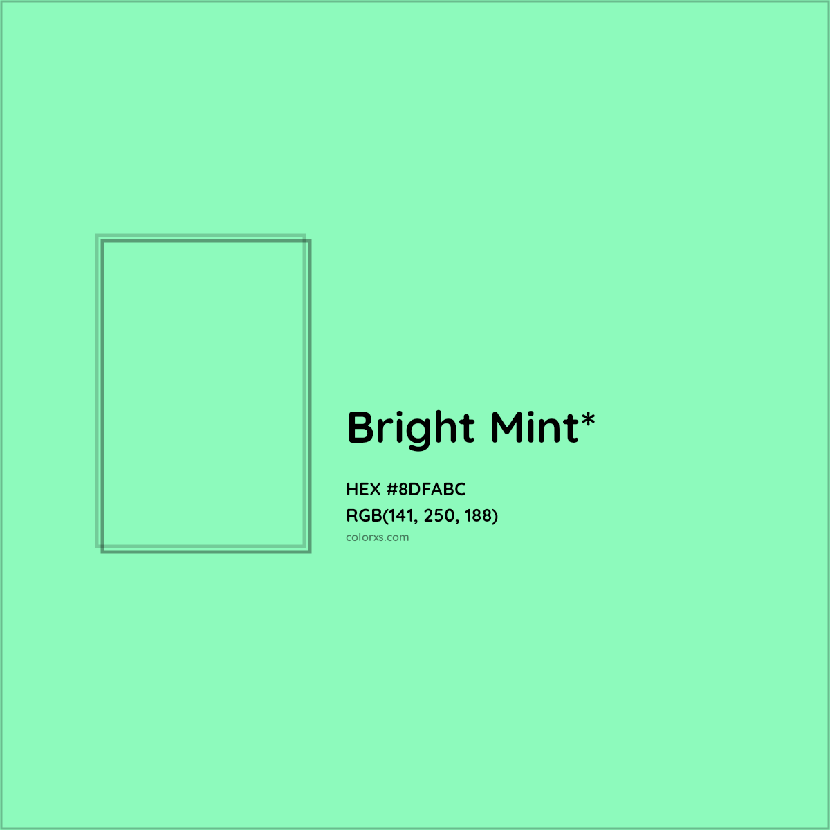#8DFABC hex color. RGB, RYB, CMYK, HSL, HSV codes and color conversions. Matching color names, palettes, paints.