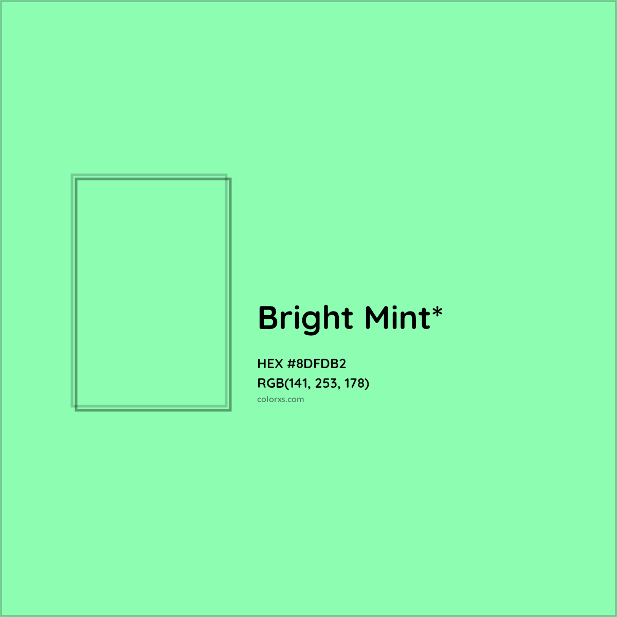 #8DFDB2 hex color. RGB, RYB, CMYK, HSL, HSV codes and color conversions. Matching color names, palettes, paints.