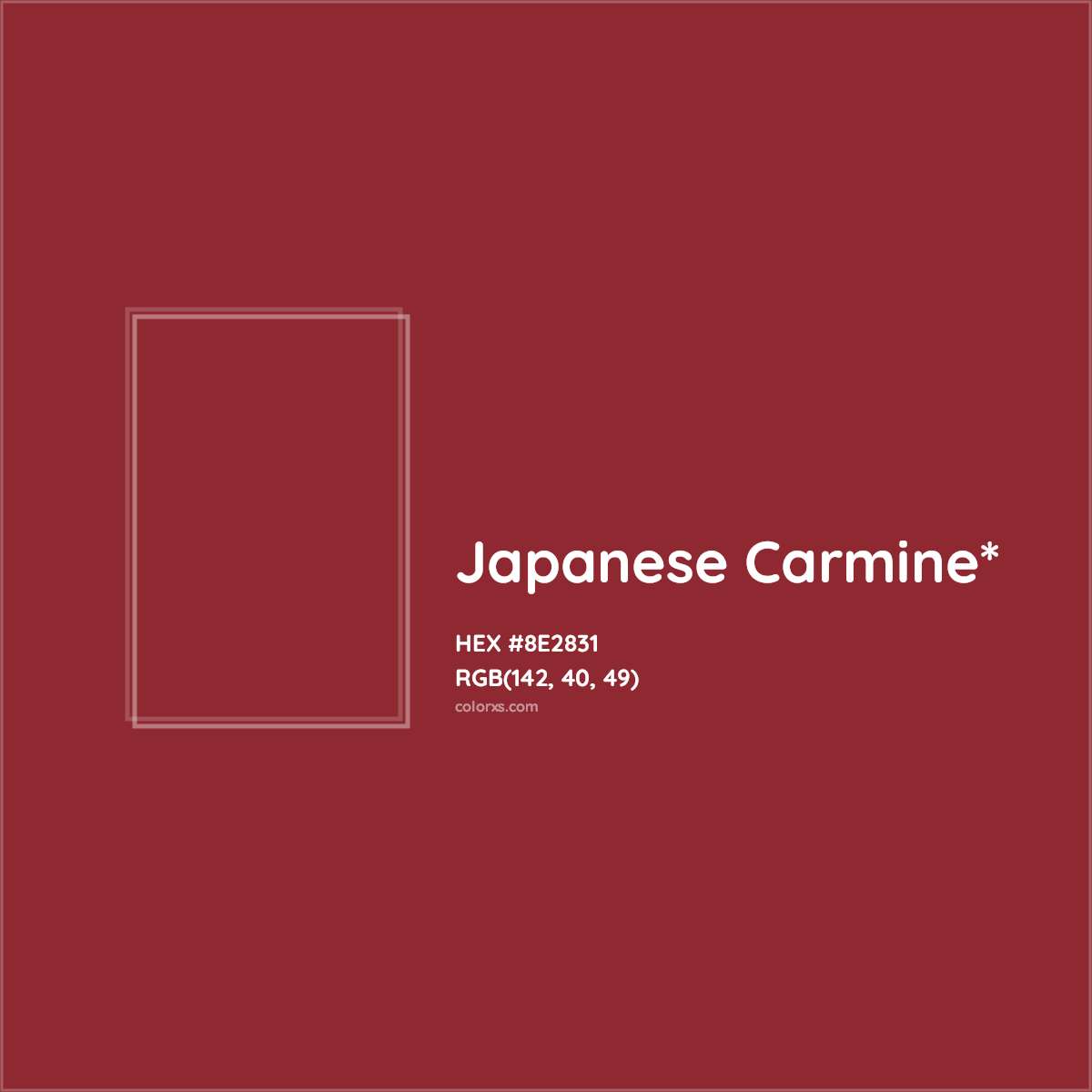 #8E2831 hex color. RGB, RYB, CMYK, HSL, HSV codes and color conversions. Matching color names, palettes, paints.