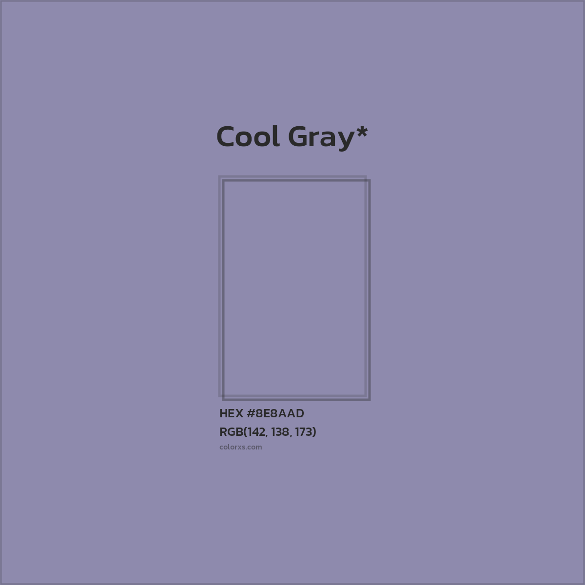#8E8AAD hex color. RGB, RYB, CMYK, HSL, HSV codes and color conversions. Matching color names, palettes, paints.