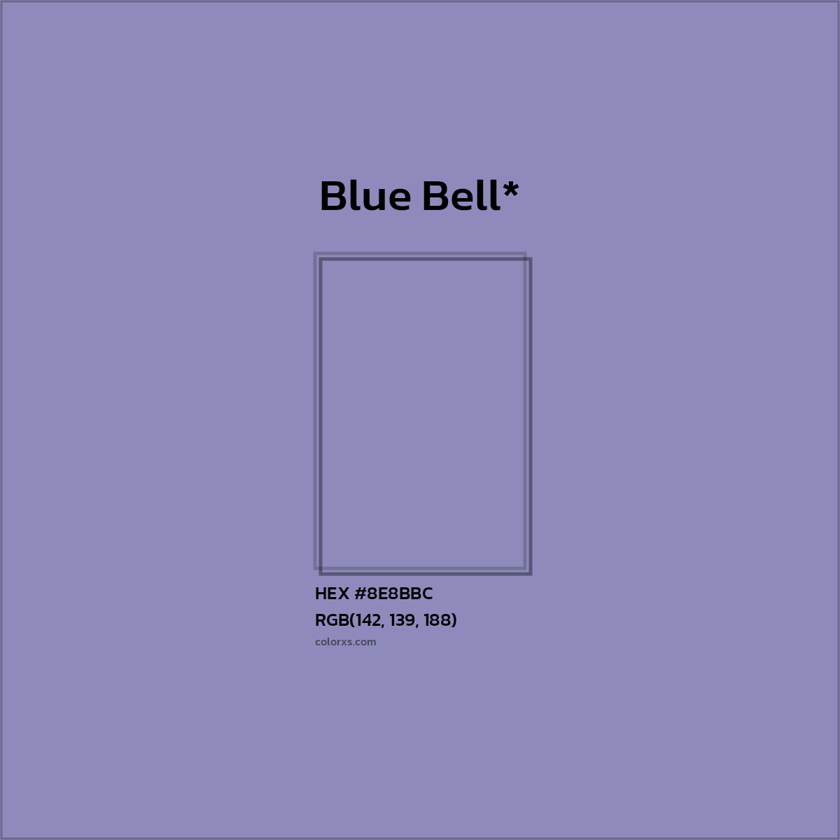 #8E8BBC hex color. RGB, RYB, CMYK, HSL, HSV codes and color conversions. Matching color names, palettes, paints.