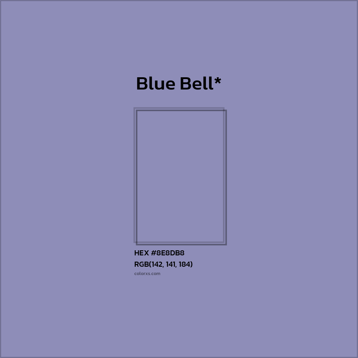 #8E8DB8 hex color. RGB, RYB, CMYK, HSL, HSV codes and color conversions. Matching color names, palettes, paints.