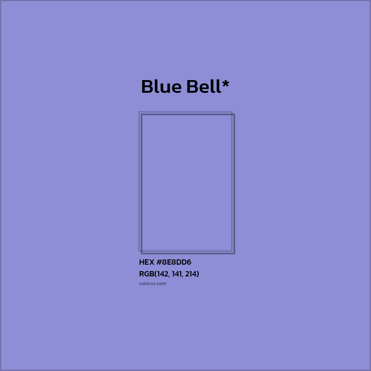 #8E8DD6 hex color. RGB, RYB, CMYK, HSL, HSV codes and color conversions. Matching color names, palettes, paints.