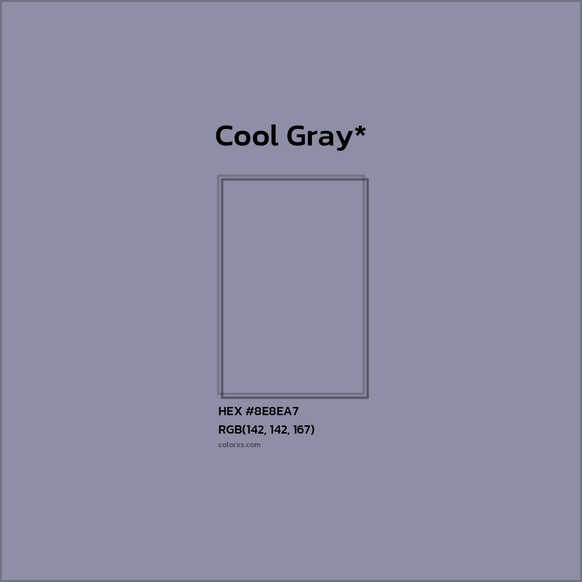 #8E8EA7 hex color. RGB, RYB, CMYK, HSL, HSV codes and color conversions. Matching color names, palettes, paints.