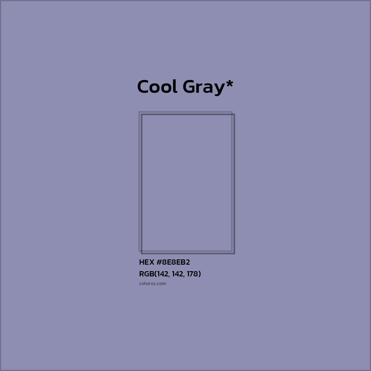 #8E8EB2 hex color. RGB, RYB, CMYK, HSL, HSV codes and color conversions. Matching color names, palettes, paints.