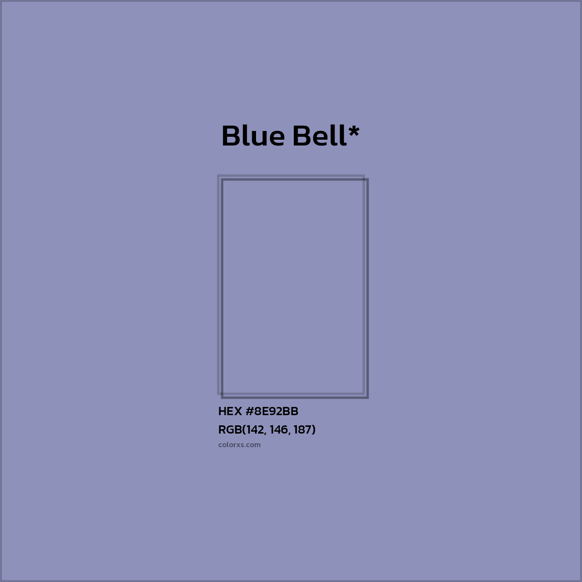 #8E92BB hex color. RGB, RYB, CMYK, HSL, HSV codes and color conversions. Matching color names, palettes, paints.