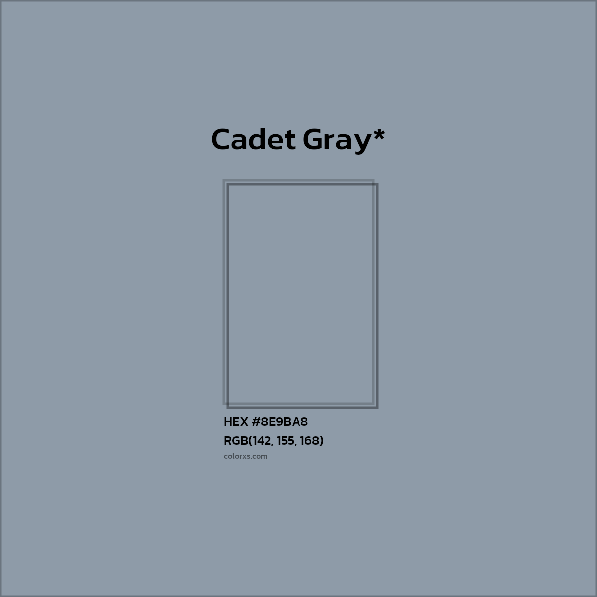 #8E9BA8 hex color. RGB, RYB, CMYK, HSL, HSV codes and color conversions. Matching color names, palettes, paints.