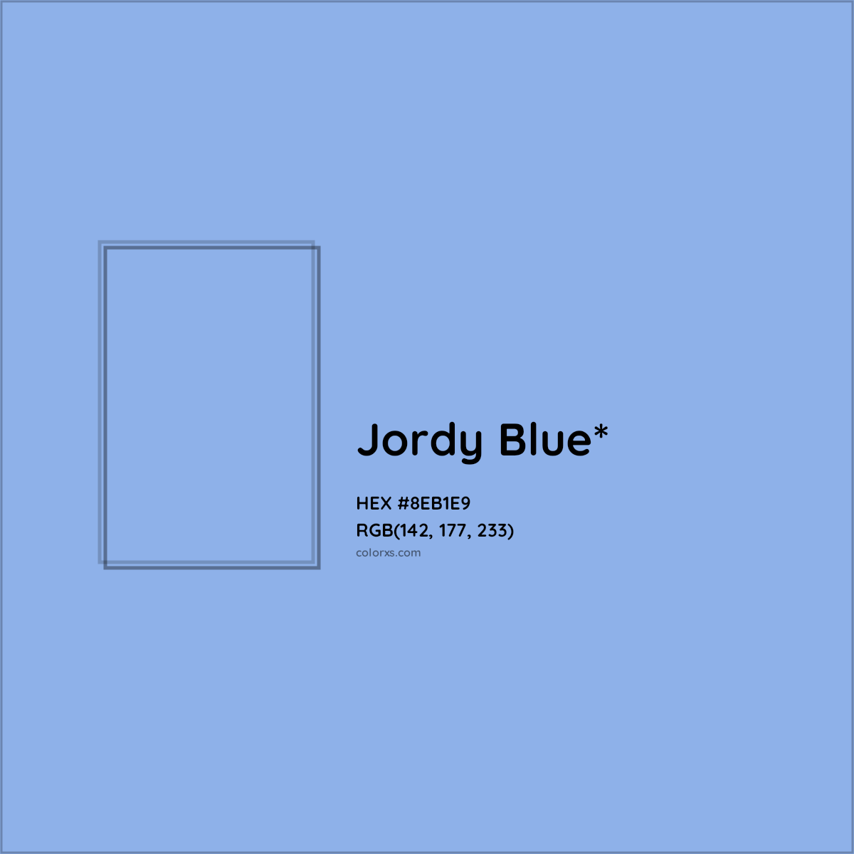 #8EB1E9 hex color. RGB, RYB, CMYK, HSL, HSV codes and color conversions. Matching color names, palettes, paints.