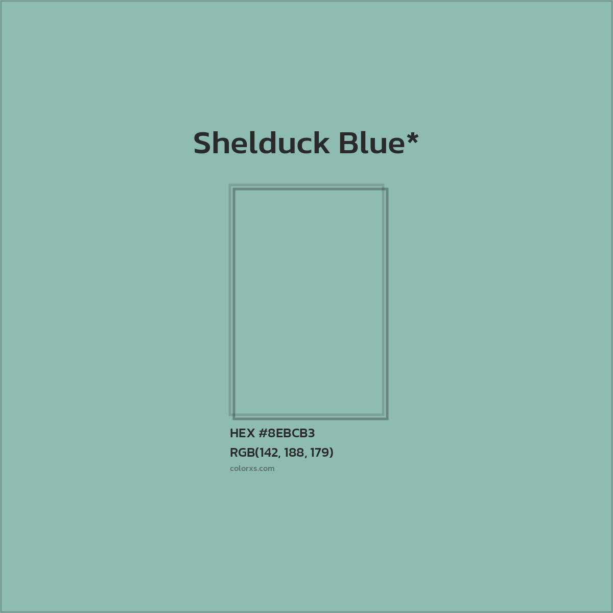 #8EBCB3 hex color. RGB, RYB, CMYK, HSL, HSV codes and color conversions. Matching color names, palettes, paints.