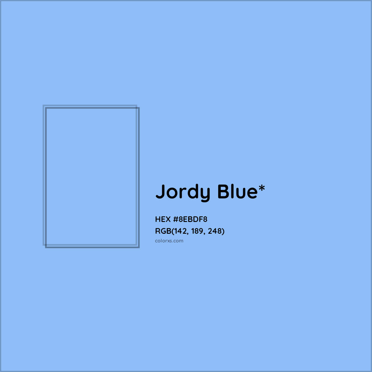 #8EBDF8 hex color. RGB, RYB, CMYK, HSL, HSV codes and color conversions. Matching color names, palettes, paints.