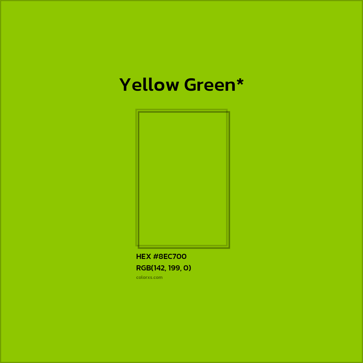 #8EC700 hex color. RGB, RYB, CMYK, HSL, HSV codes and color conversions. Matching color names, palettes, paints.