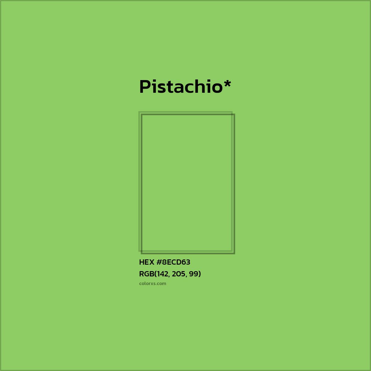 #8ECD63 hex color. RGB, RYB, CMYK, HSL, HSV codes and color conversions. Matching color names, palettes, paints.