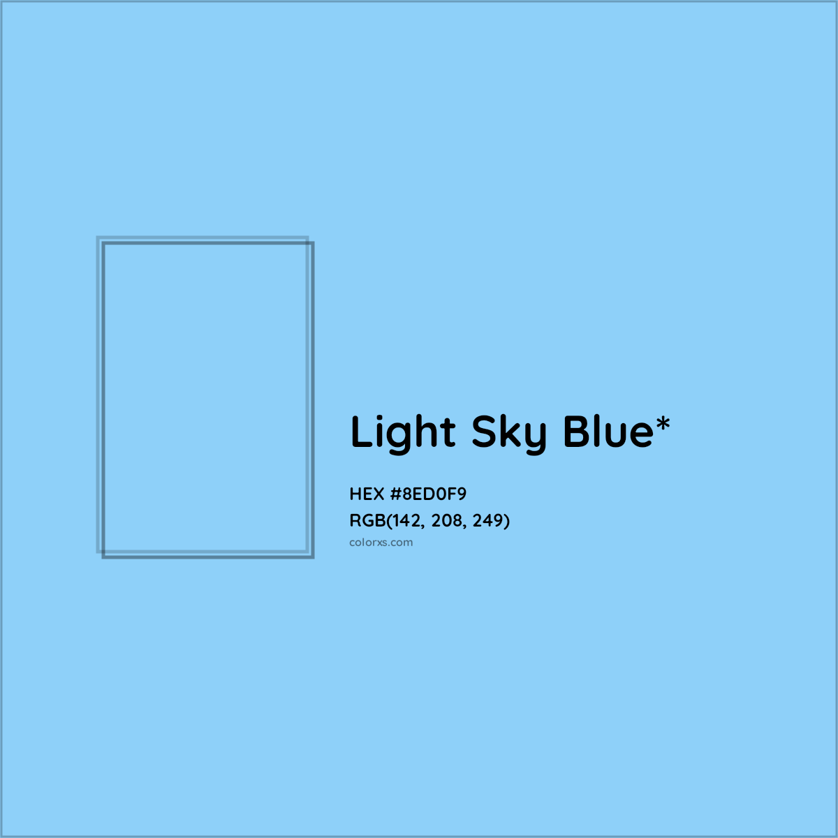 #8ED0F9 hex color. RGB, RYB, CMYK, HSL, HSV codes and color conversions. Matching color names, palettes, paints.