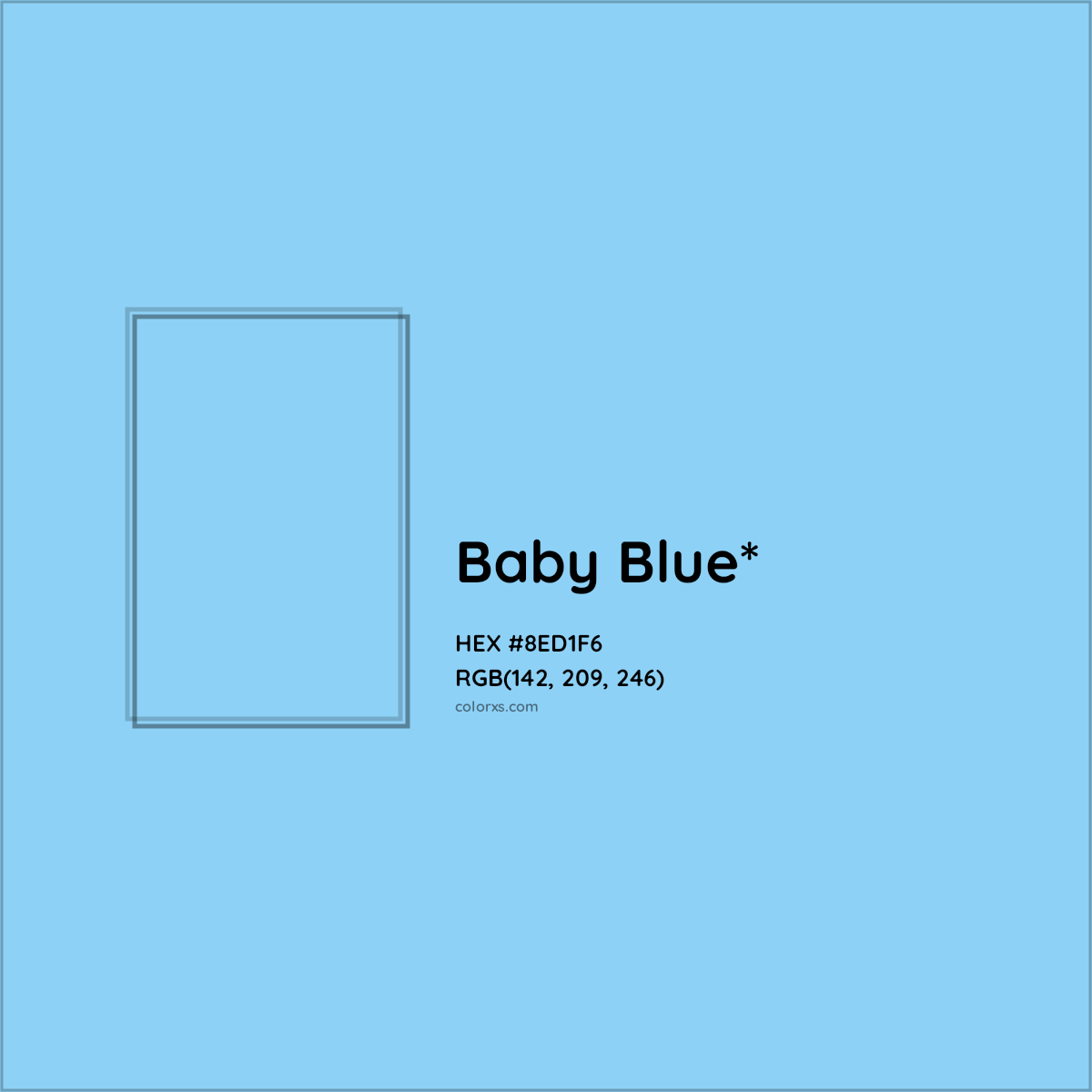 #8ED1F6 hex color. RGB, RYB, CMYK, HSL, HSV codes and color conversions. Matching color names, palettes, paints.