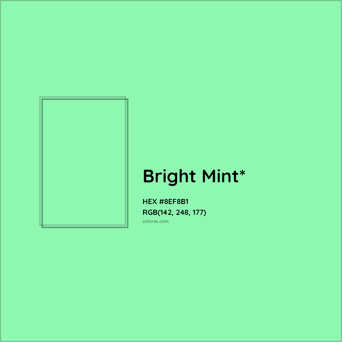 #8EF8B1 hex color. RGB, RYB, CMYK, HSL, HSV codes and color conversions. Matching color names, palettes, paints.