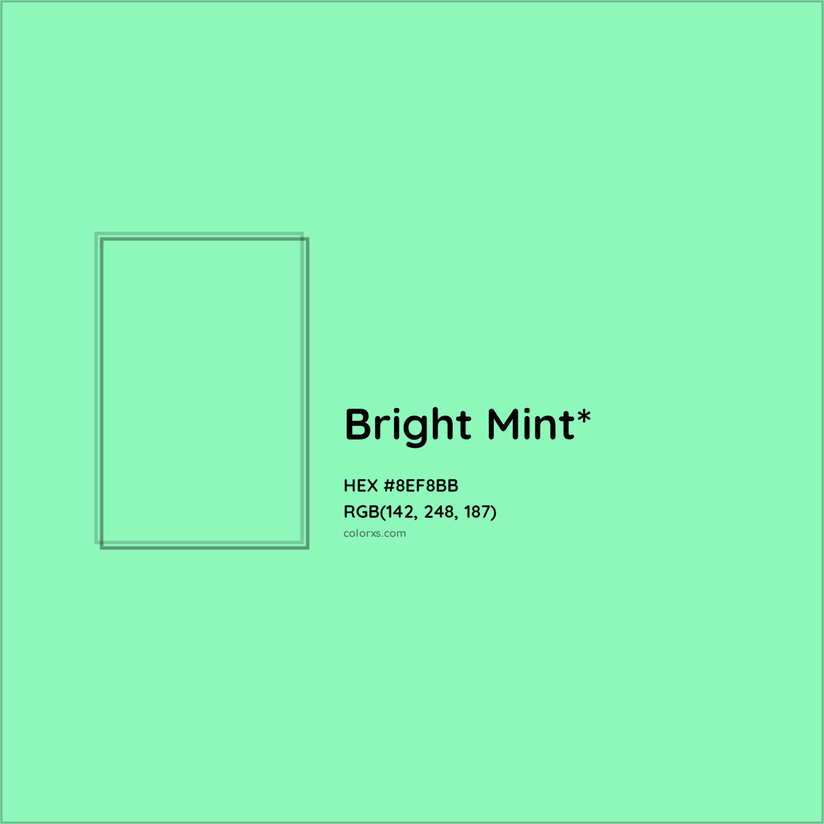 #8EF8BB hex color. RGB, RYB, CMYK, HSL, HSV codes and color conversions. Matching color names, palettes, paints.