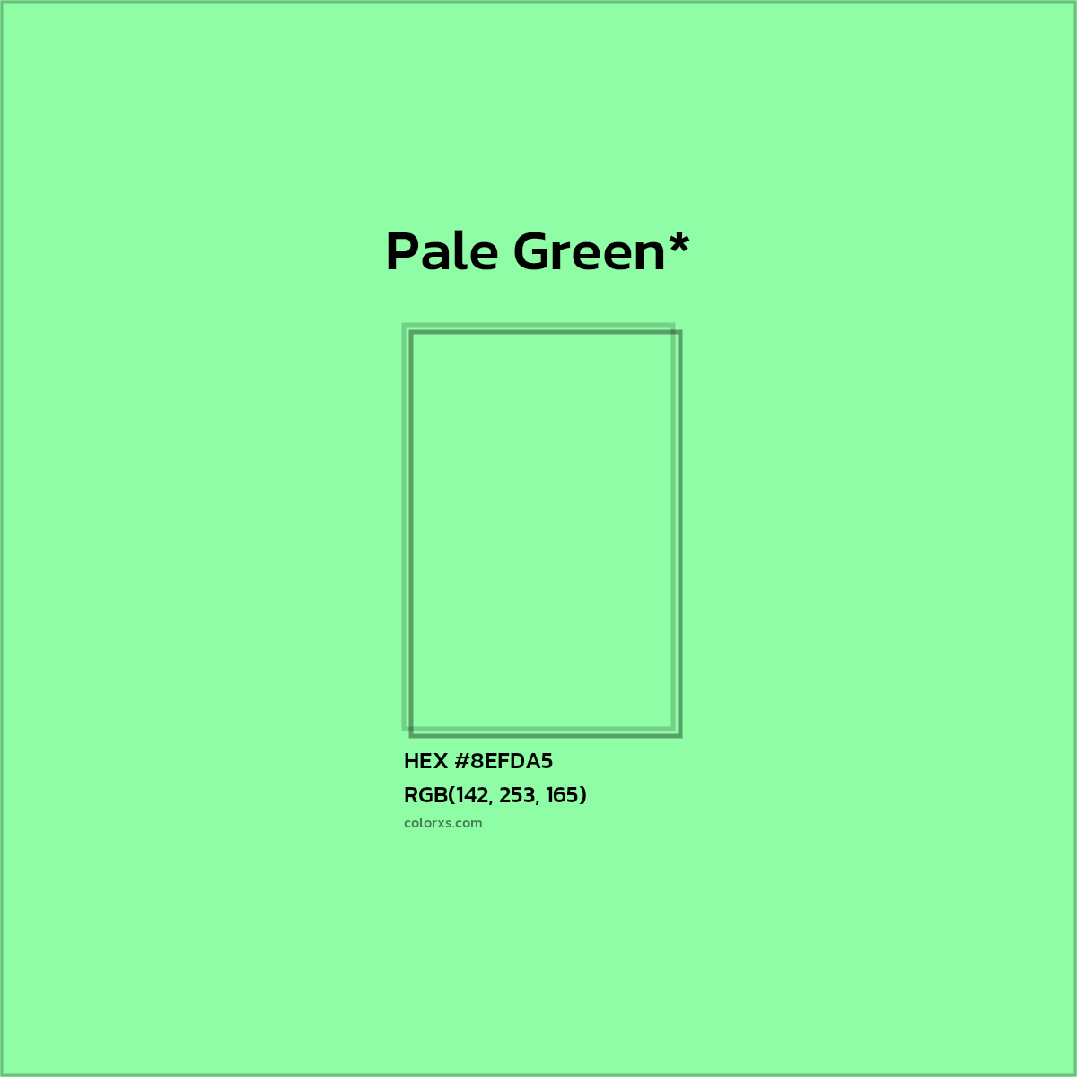 #8EFDA5 hex color. RGB, RYB, CMYK, HSL, HSV codes and color conversions. Matching color names, palettes, paints.